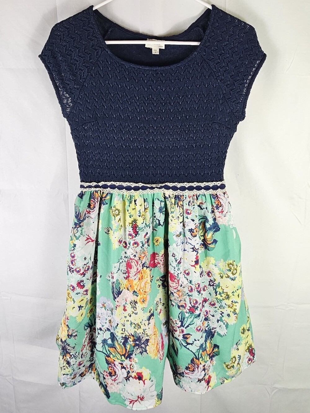 Vintage Weston Knit Floral Mini Sundress Womens S Garden Girl Soft Girl Casual